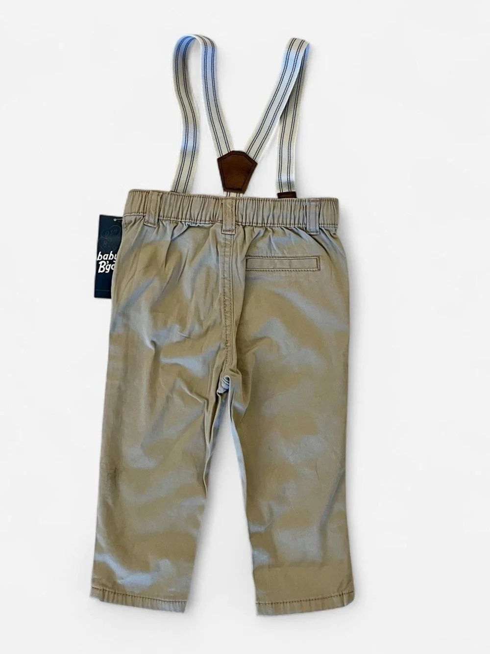 NWT OshKosh Baby B'gosh Khaki Pants with Striped Suspenders